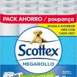 Papel higiénico Scottex Megarollo (rollo doble) 48 rollos = 96 rollos regulares