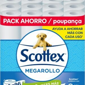 Papel higiénico Scottex Megarollo (rollo doble) 48 rollos = 96 rollos regulares