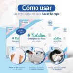 Natulim - Detergent Strips for Washing Machine (150 Washes) - Includes Softening Effect, Eco-Friendly, Hypoallergenic, Made in Spain - Clean and Soft Clothes Without Mousing the Planet (Floral) - 3