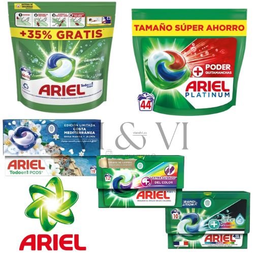 Ariel Pods Pack Variado Detergente – 5 Tipos y 139 Cápsulas
